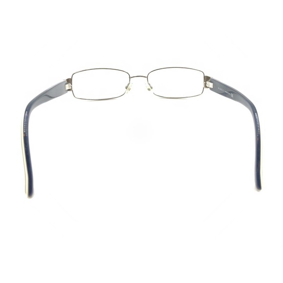 Gucci Gunmetal Silver Navy Blue Rectangle Eyeglasses Frames 135 Italy Men Women - Picture 5 of 12